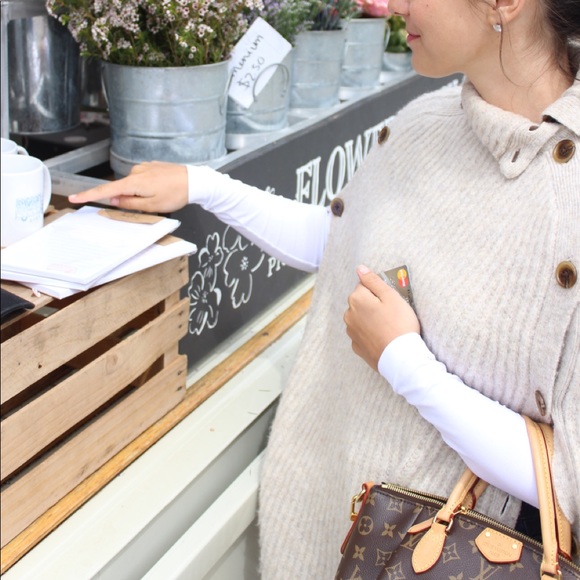 J.crew Knit Turtleneck Button Poncho - Picture 2 of 6